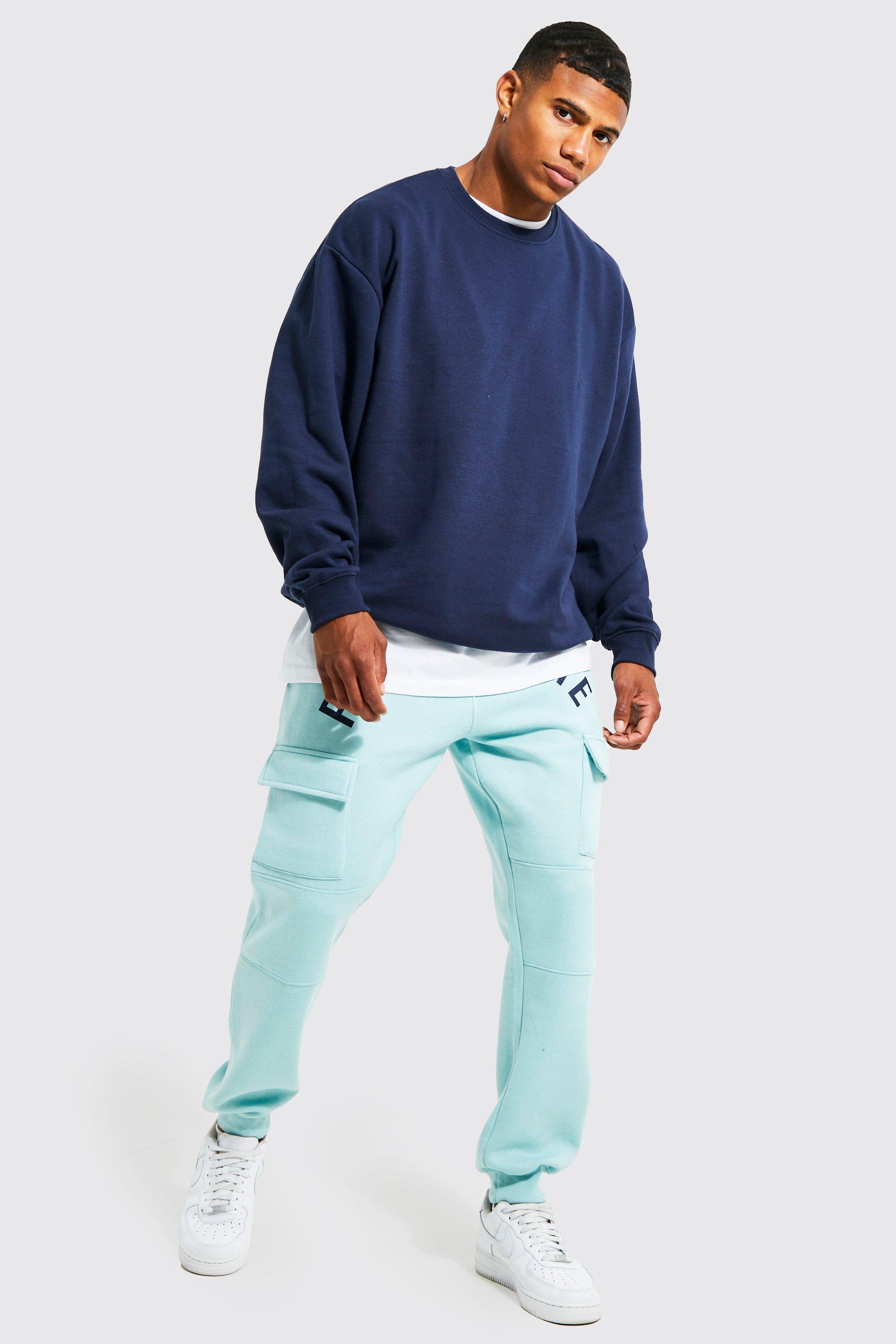 Light blue cargo joggers hotsell
